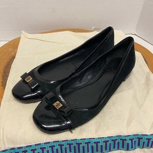 Tory Burch Leather Bow Flats & Dustbag